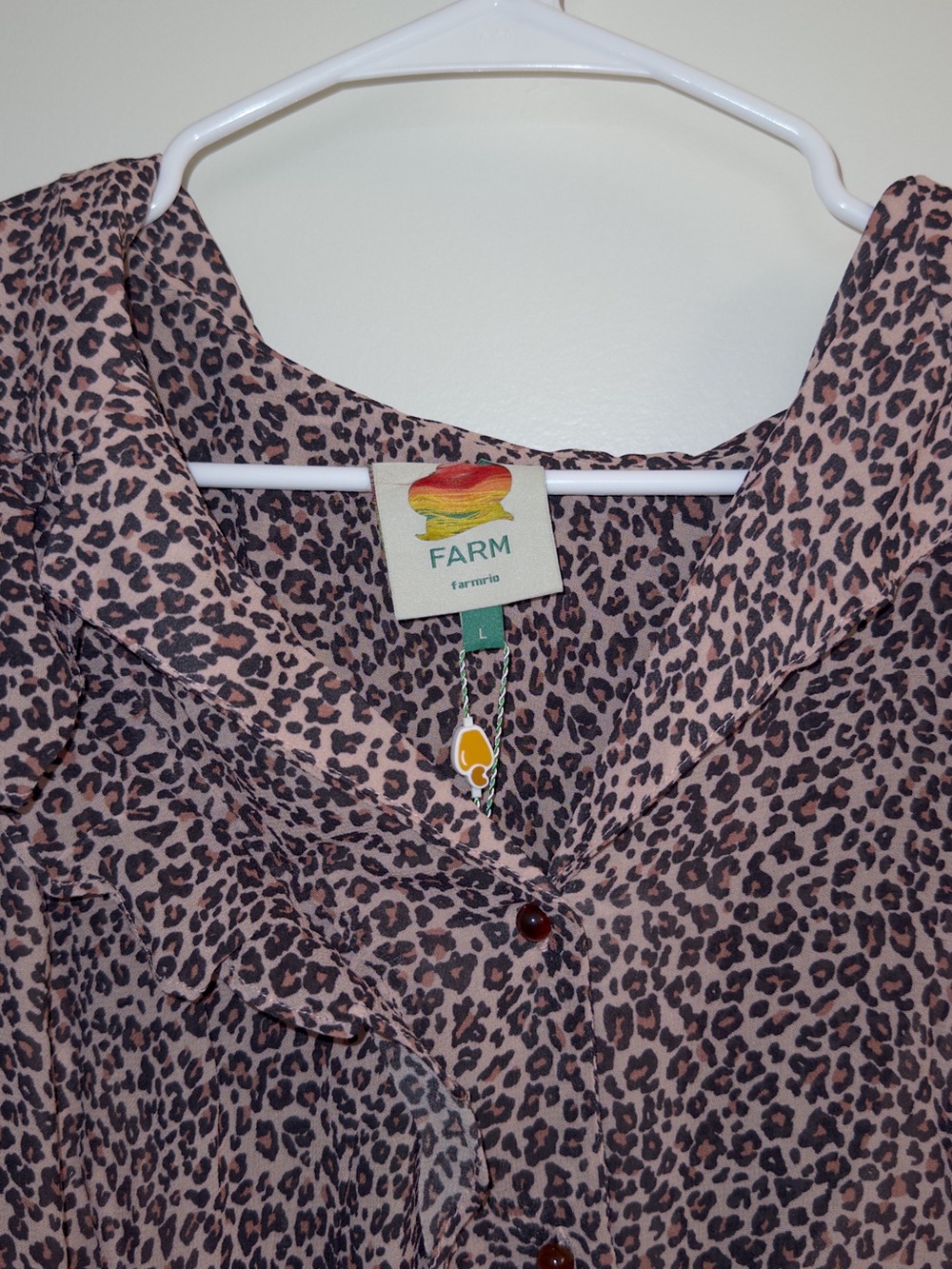 FARM Rio Brown Leopard Ruffle Maxi Dress - Picture 5 of 7